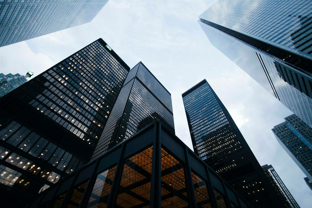 Modern commercial buildings representing investment in strategic industries