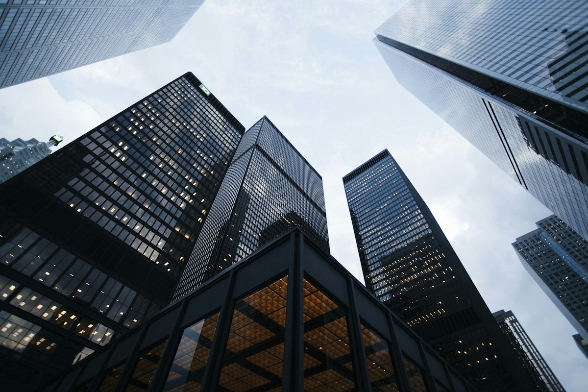 Modern commercial buildings representing investment in strategic industries